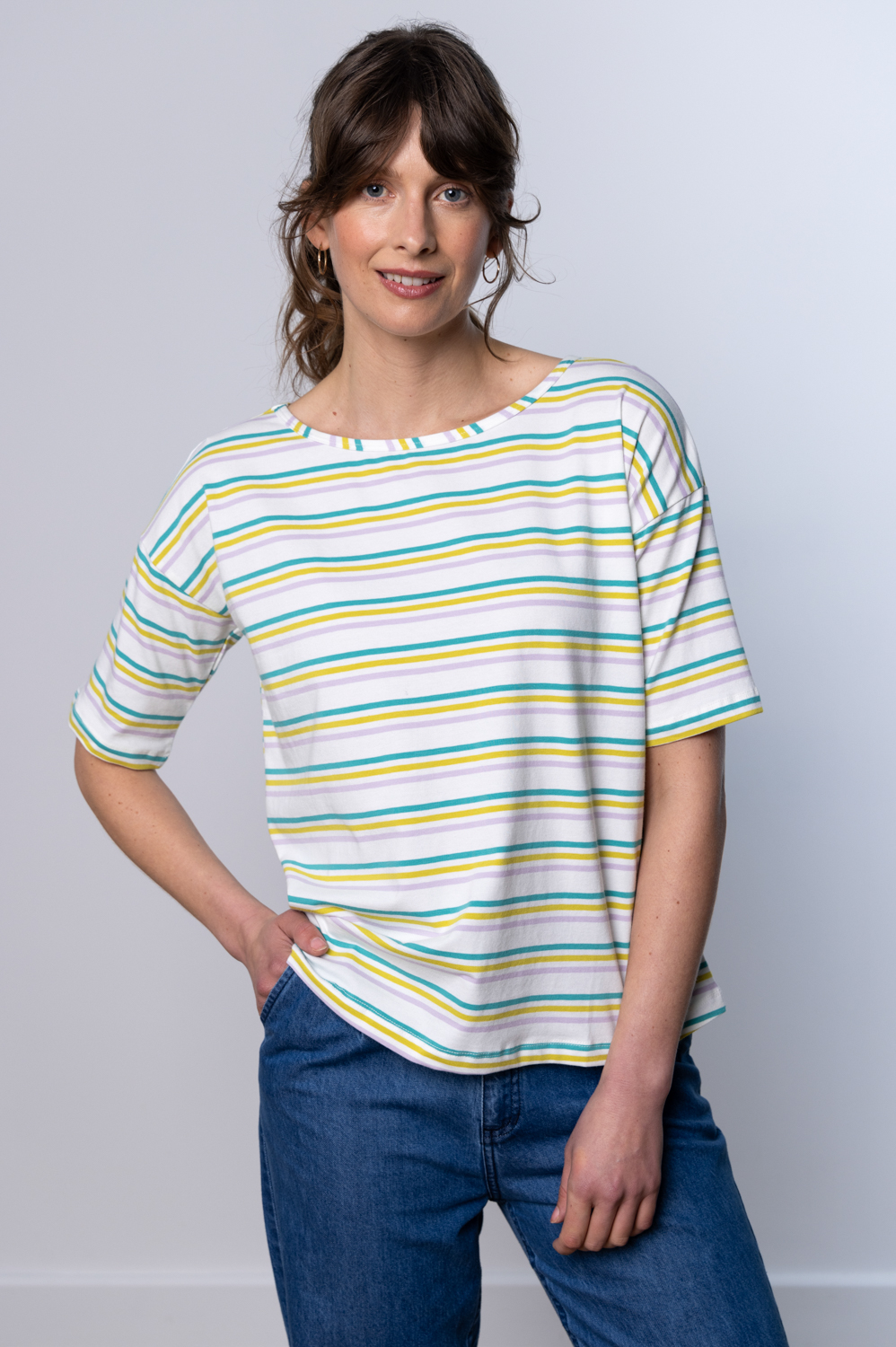 Lily & Me Blockley Top Colour Stripe