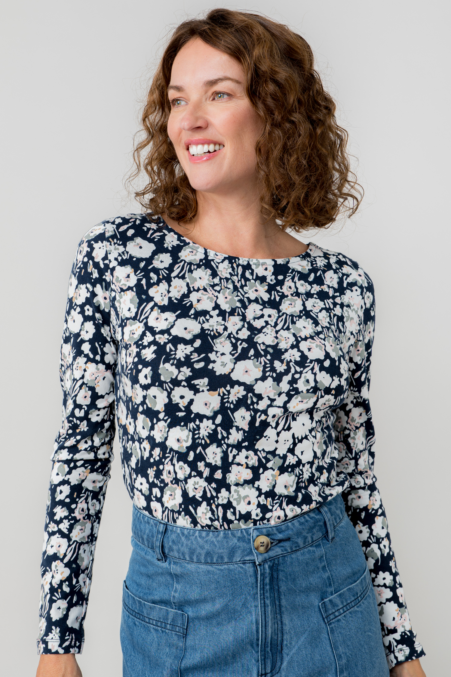 Lily & Me Monica Jersey Printed Top