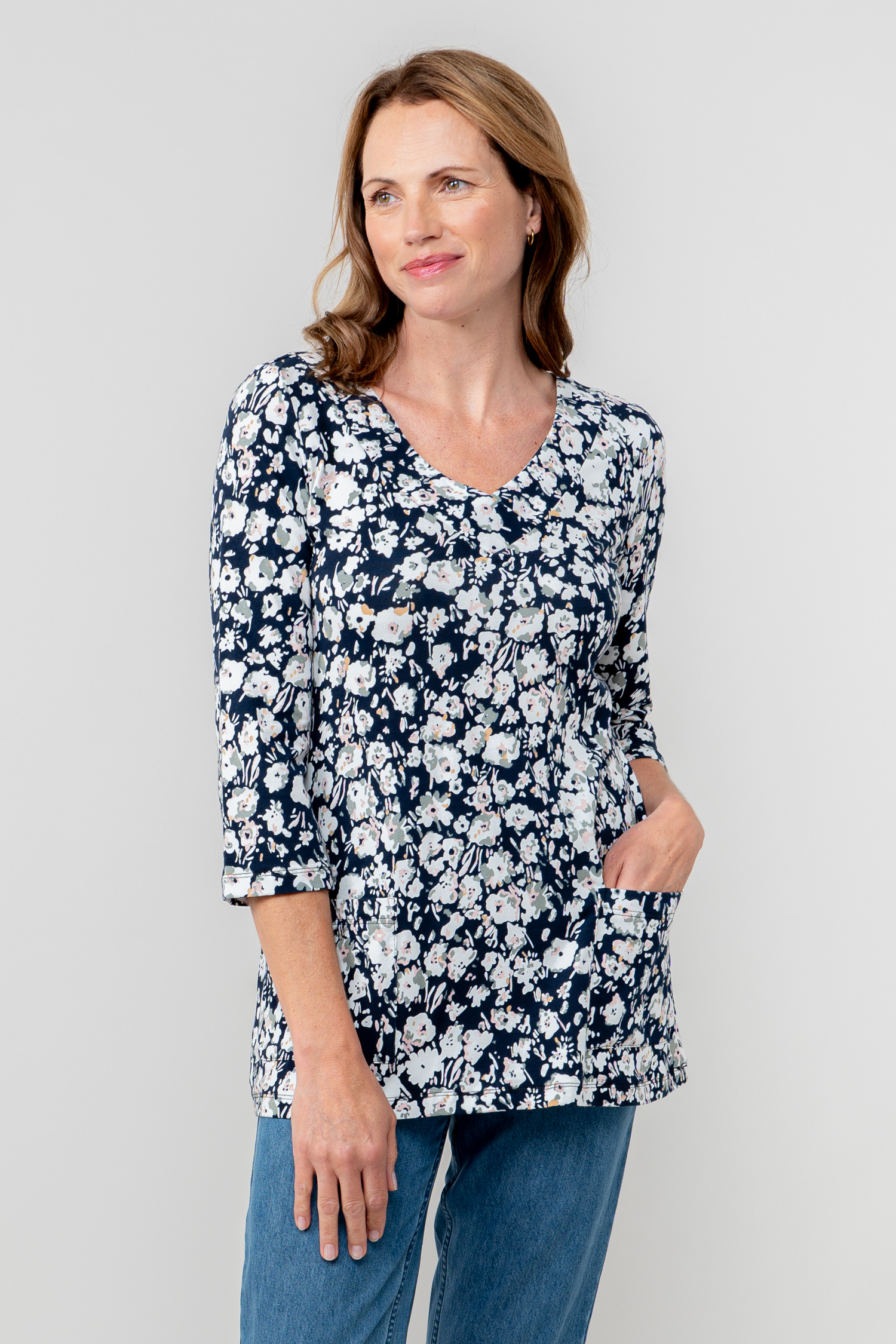 Lily & Me Clover Jersey V-Neck Tunic