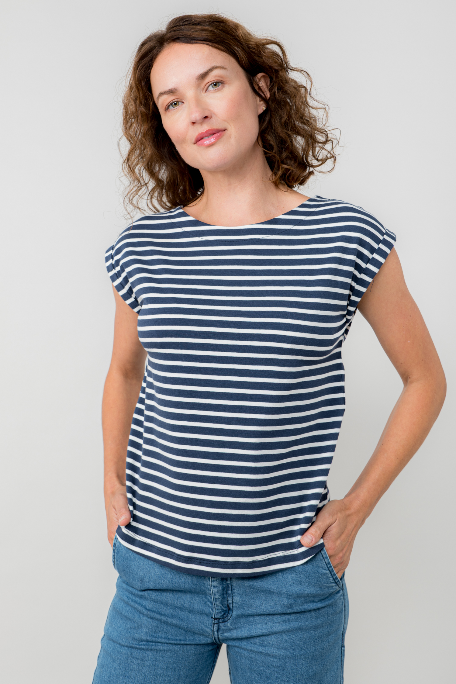 Lily & Me Sway Striped Cotton Jersey T-Shirt