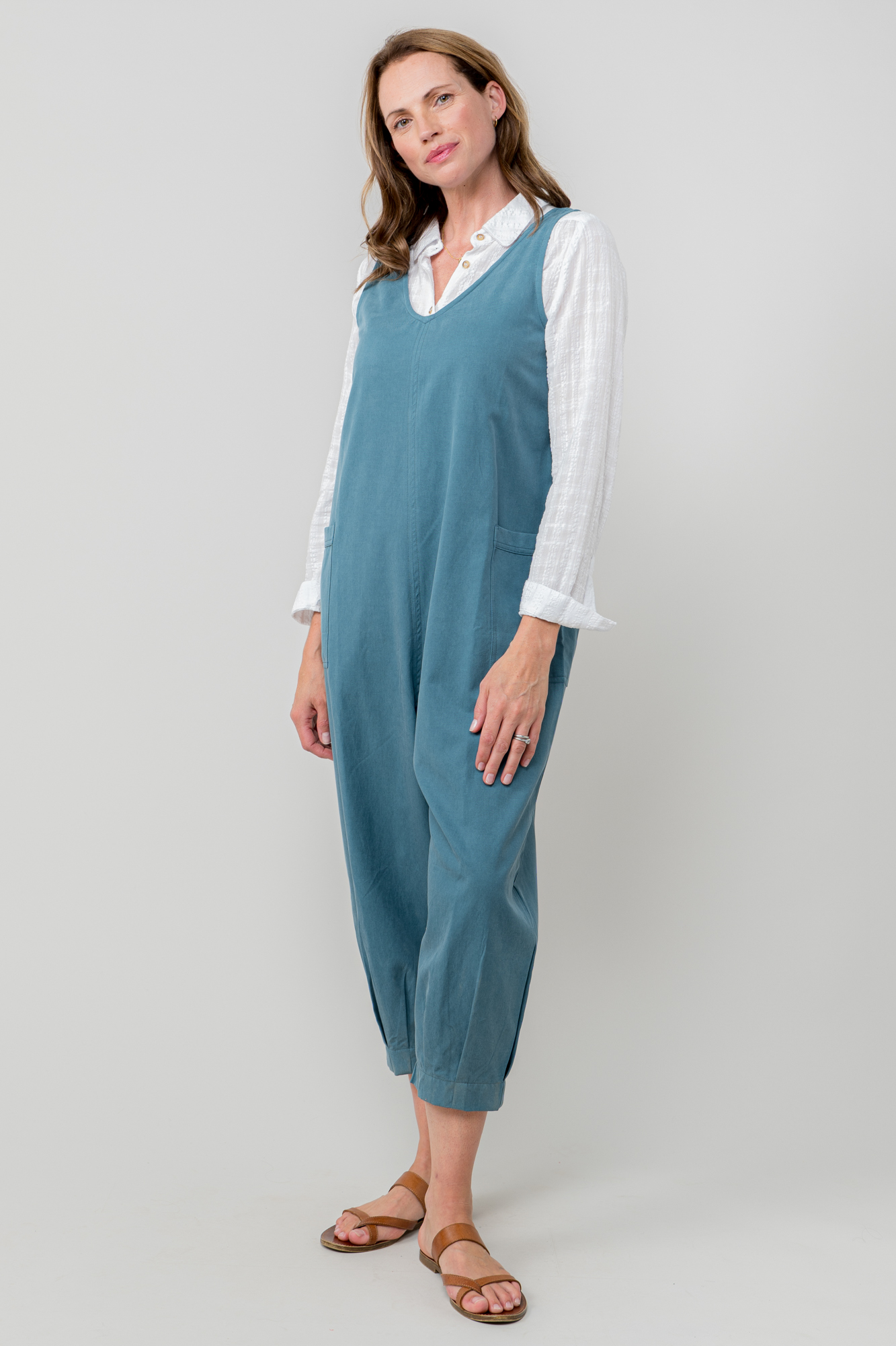 Lily & Me Sail Tencel Cotton Cropped Jumpsuit