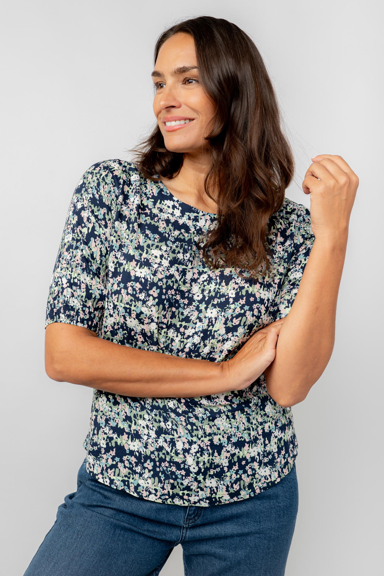 Lily & Me Meadow Ditsy Print Top