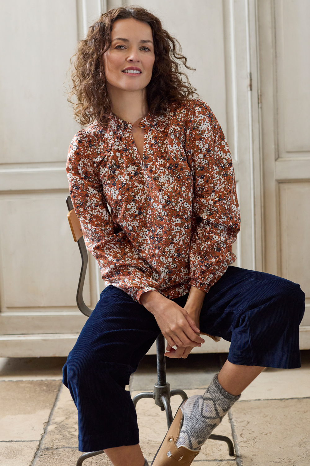 Lily & Me Braidstone Organic Cotton Ditsy Print Blouse