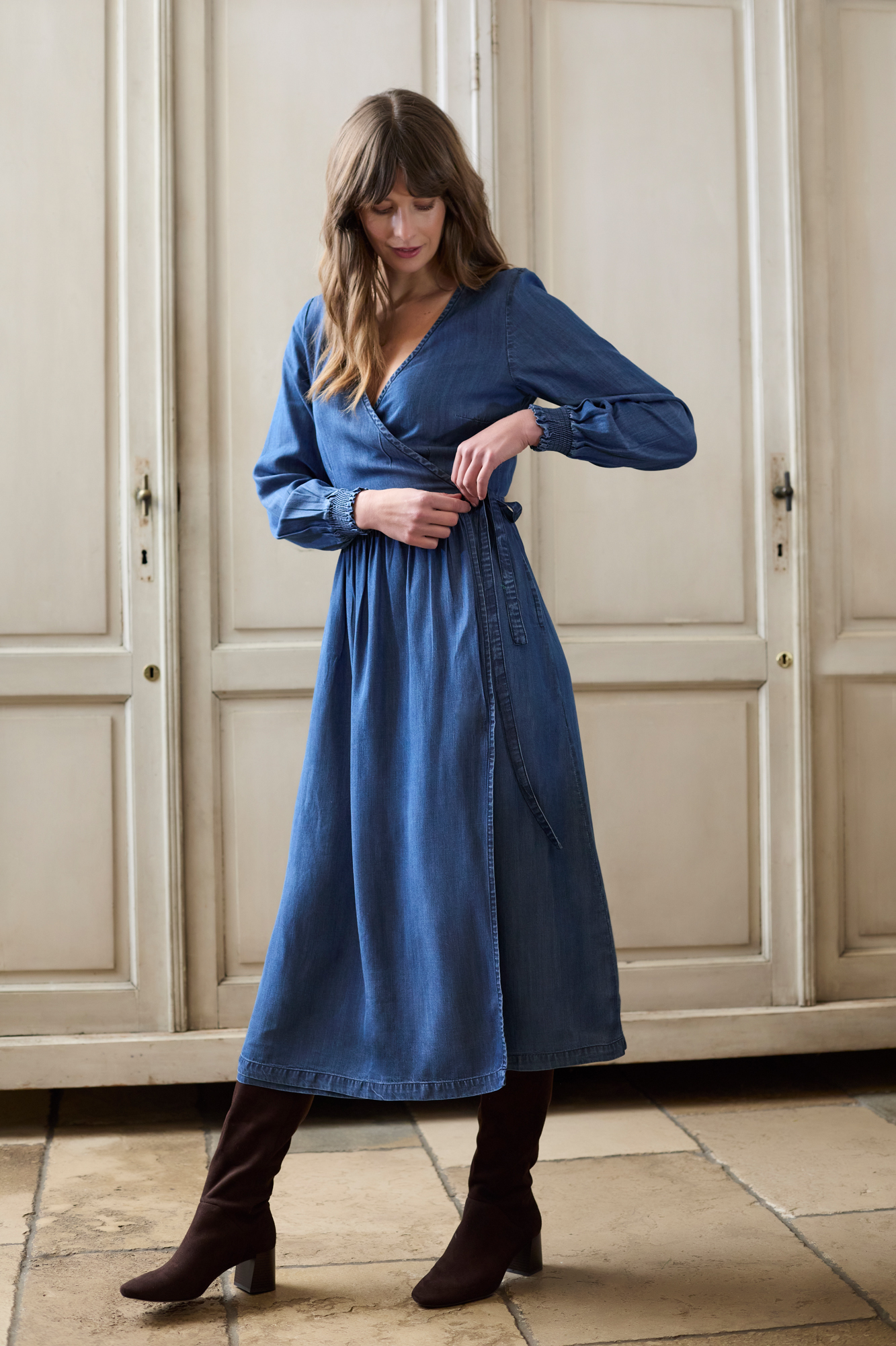 Lily & Me Christie Tencel™ Denim Wrap Dress