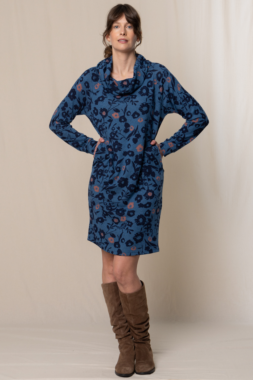 Lily & Me Ida Cowl Neck Dress