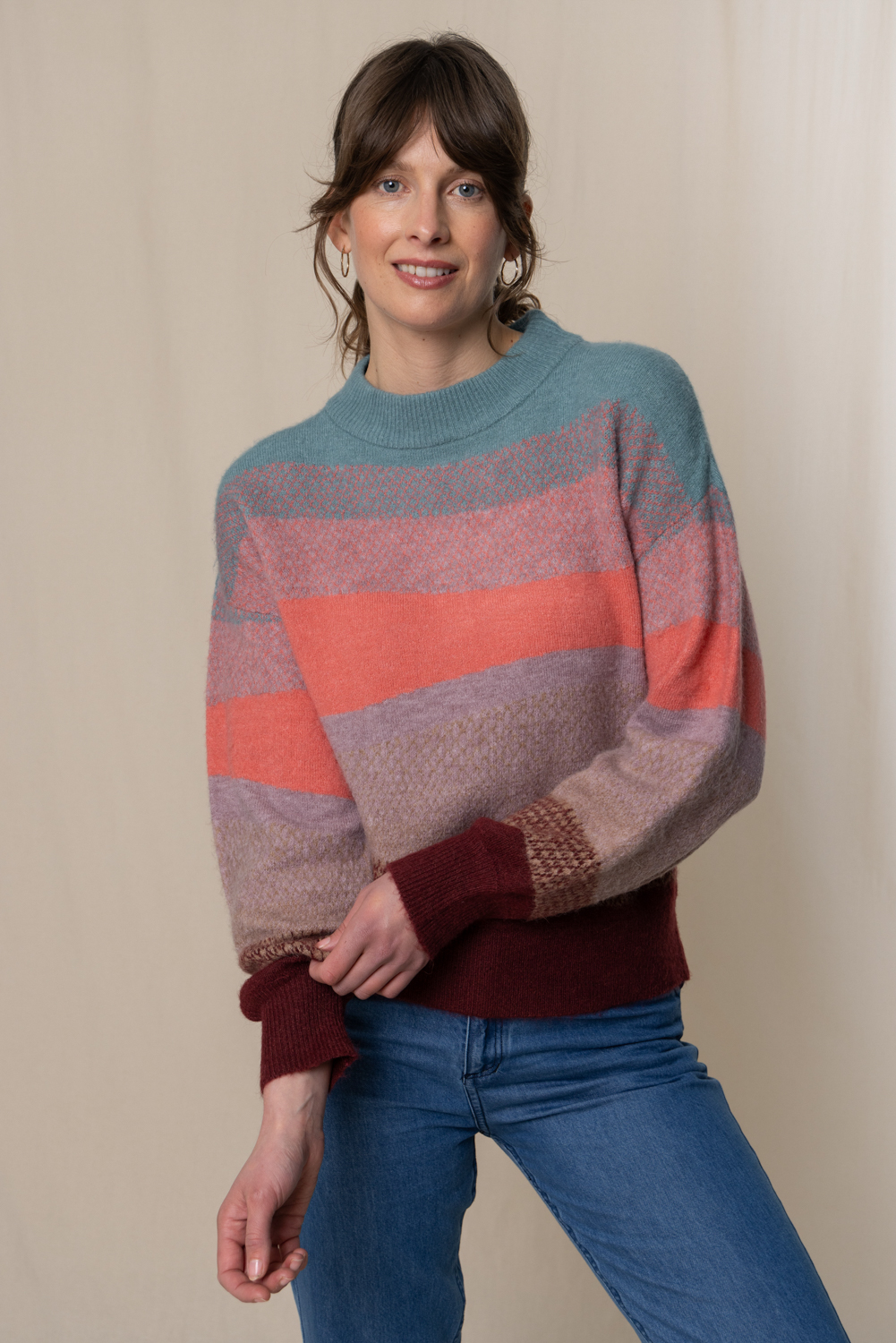 Lily & Me Art Colour Block Jumper