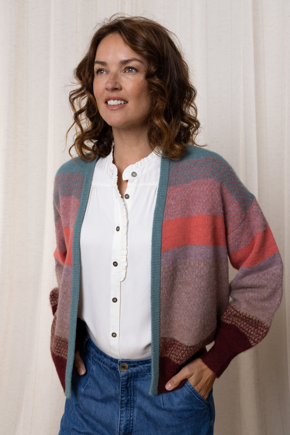 Lily & Me Nancy Colour Block Cardigan