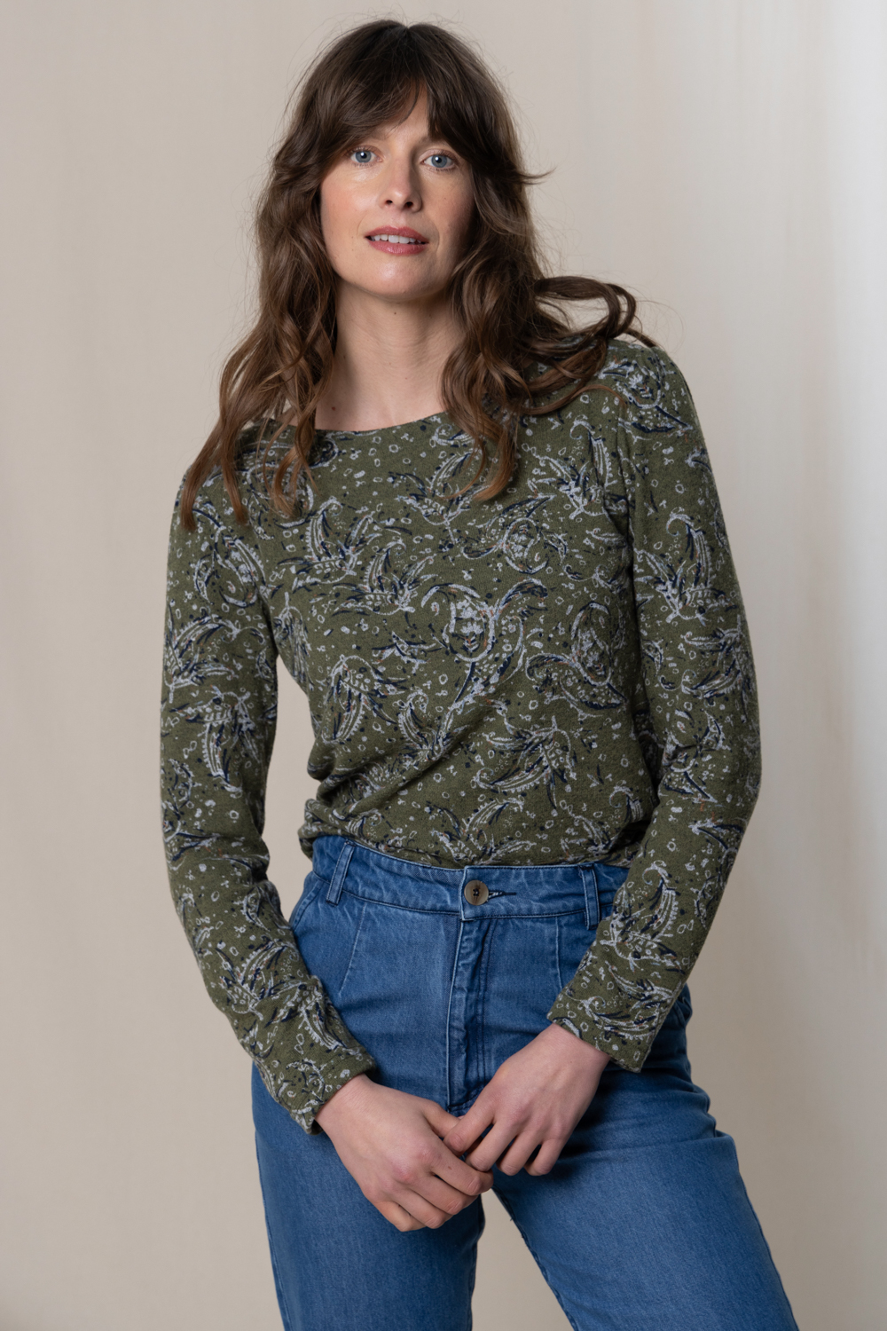 Lily & Me Abigail Long Sleeve Printed Top