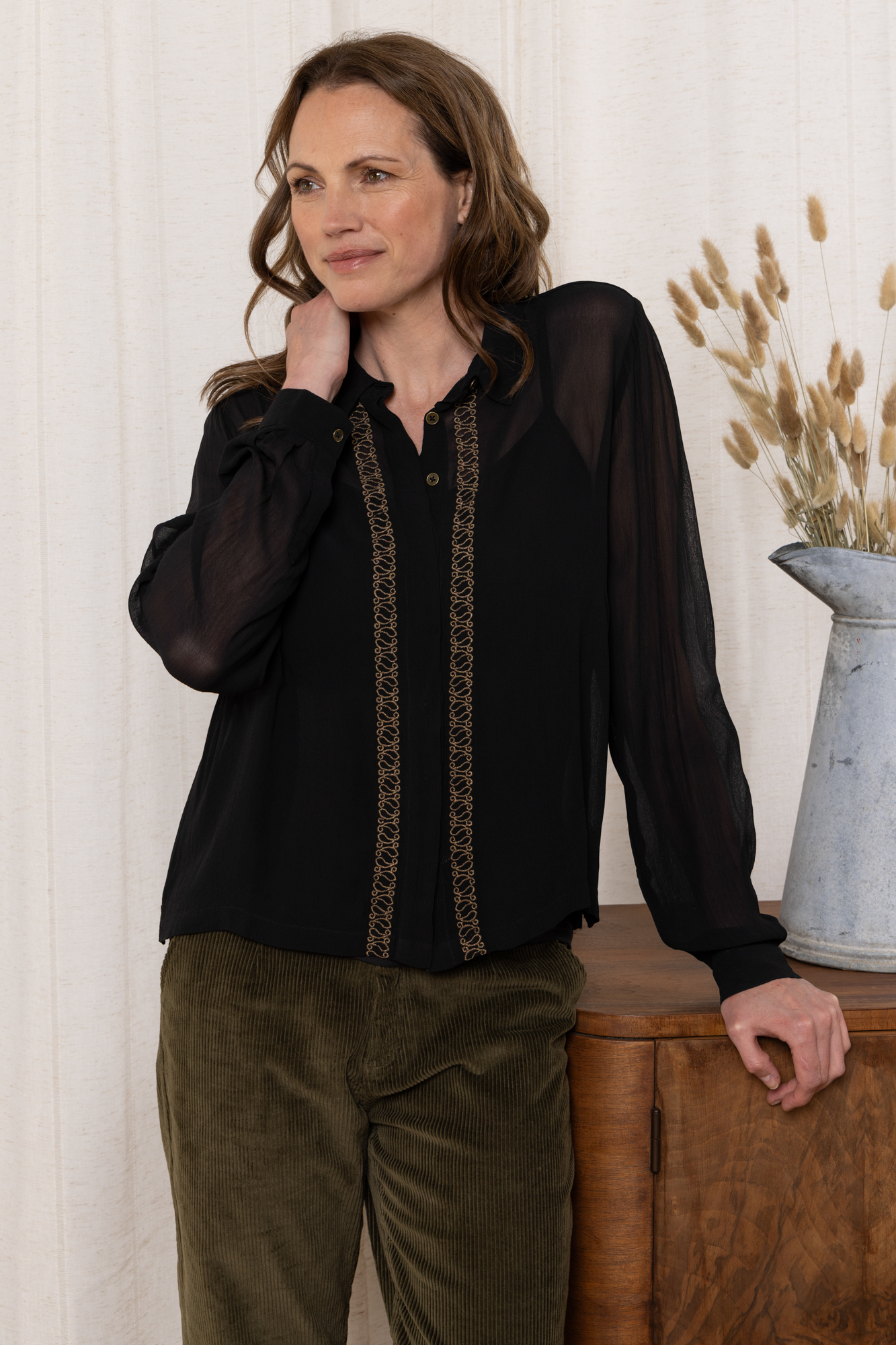 Lily & Me Suzanne Embroidered Shirt