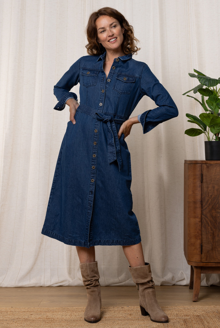 Denim Midi Dress 